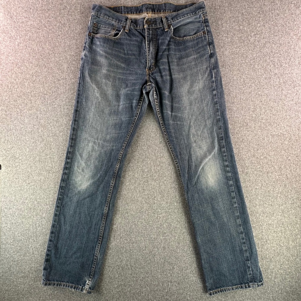 Levi's Jeans Mens 34 559 Relaxed Straight Blue Distressed Hem 00559-2765